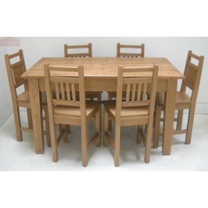 Jídelní stůl + 6x židle set masiv smrk RZ06